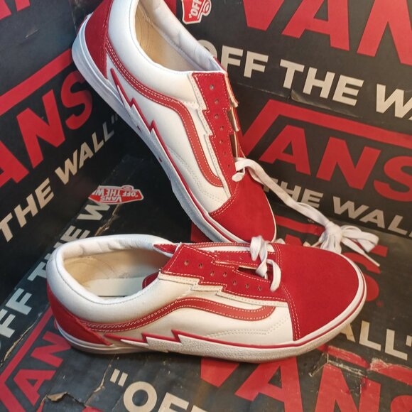 Vans Men's U.S. Size 12 Old Skool Bolt Red/White Classic Suede VN0009Q56RT Rare - Picture 12 of 12